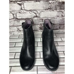 Dansko Black Leather Ankle Boots Block Heel Zip Heel Booties Women 38EU/7.5M US